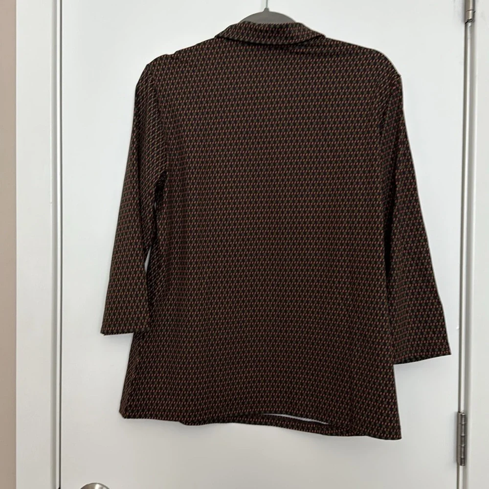 NWT J. McLaughlin Court Polo Knot Top Brown/Olive Rubiks Check Size XL - Picture 4 of 4